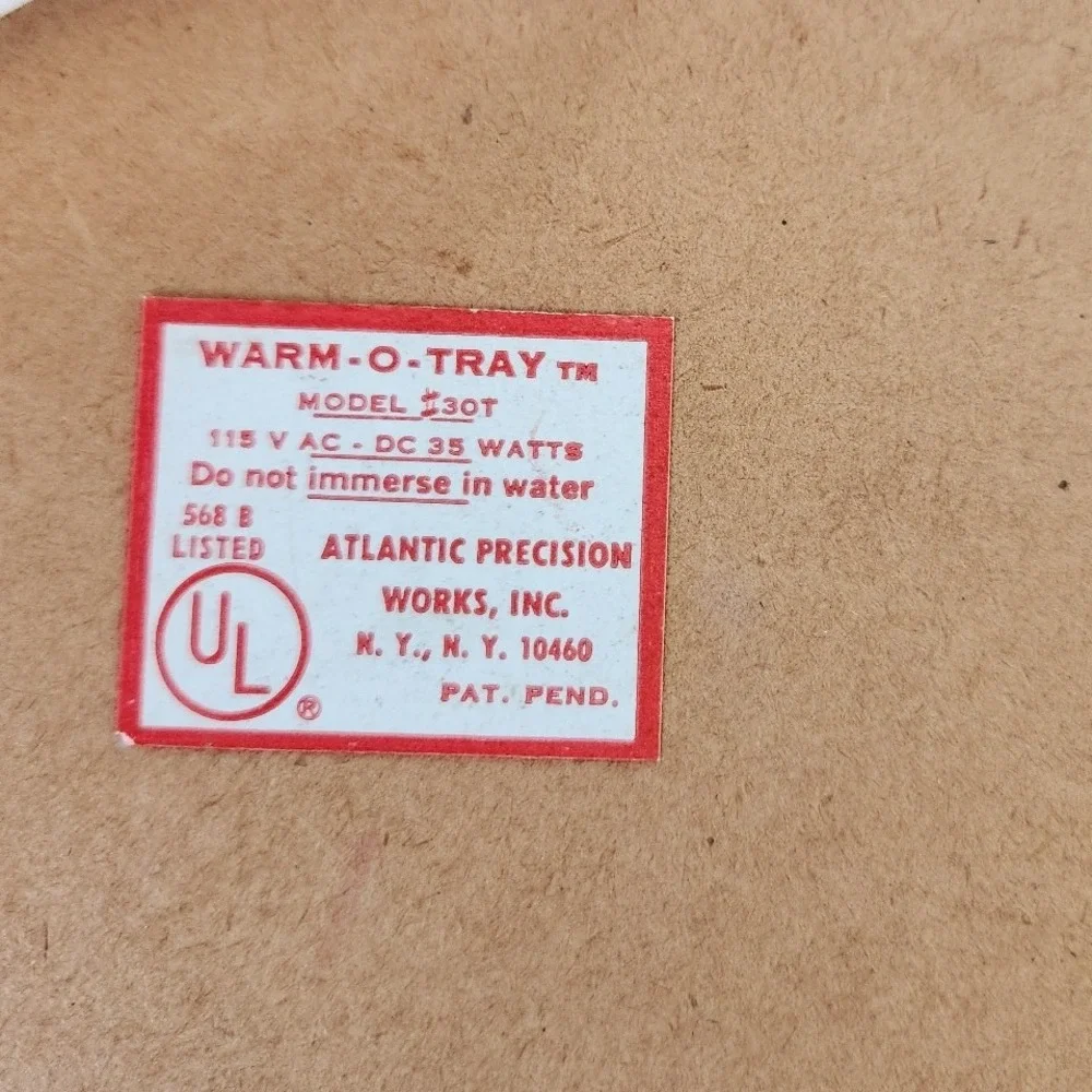 70s/80s Gold and White Warming‎ Plate